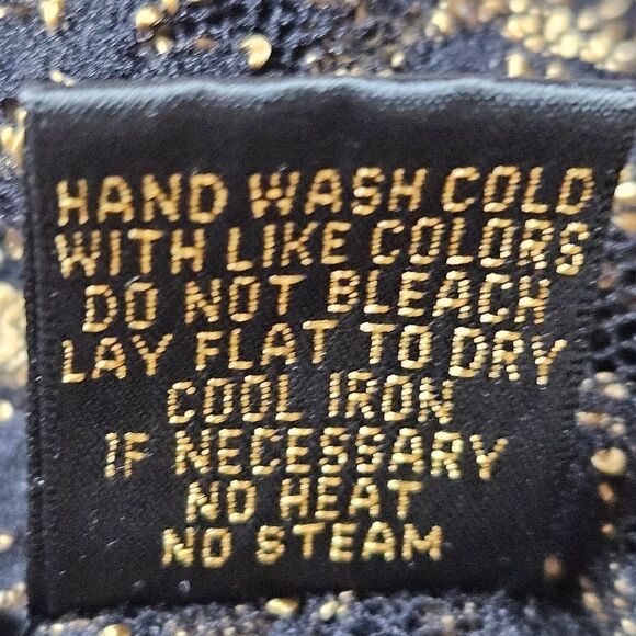 Reba Sheer Mesh Black & Metallic Gold High Collar Button Neck Long Sleeve Bouse - Picture 9 of 12